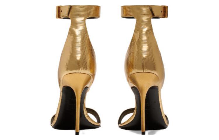 Shop 巴爾曼BALMAIN Uma 牛皮 搭扣細高跟 時尚涼鞋 女款 金色