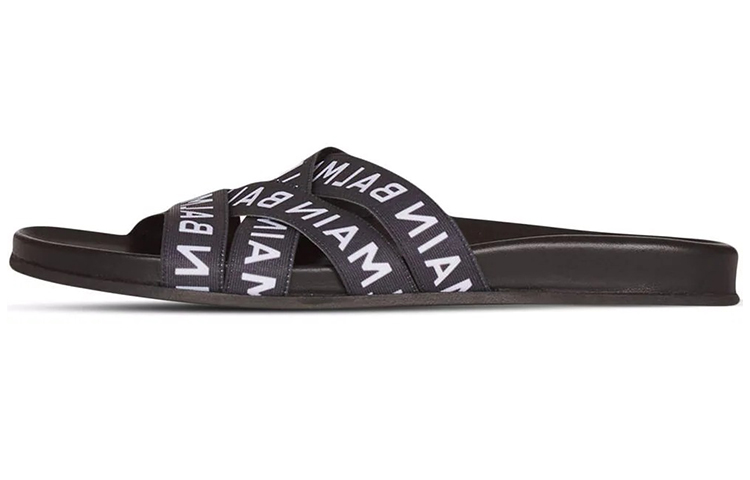 (Women) Balmain Union Logo Flat Sandal 'Black' XN0UR748TWBAEAB
