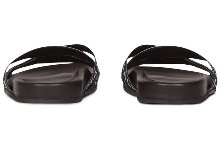 Shop (Women) Balmain Union Logo Flat Sandal 'Black' XN0UR748TWBAEAB