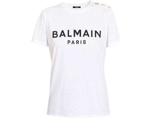 (W) バルマン 白Tシャツ ブラックロゴ クルーネック 半袖. VF11350-B001-GAB Buy (W) バルマン 白Tシャツ ブラックロゴ クルーネック 半袖. VF11350-B001-GAB