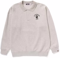 (Women) BAPE Alphabet Animal Print Long Sleeve Polo Shirt. 1J80-212-001 (Women) BAPE Alphabet Animal Print Long Sleeve Polo Shirt. 1J80-212-001