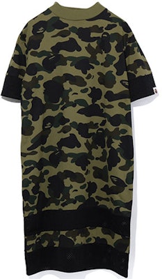 (W) BAPE 迷彩拼接網布短袖中長洋裝 0ZXDSW135501E Order (W) BAPE 迷彩拼接網布短袖中長洋裝 0ZXDSW135501E