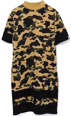 (W) BAPE 迷彩拼接網布短袖中長洋裝 0ZXDSW135501E Shop (W) BAPE 迷彩拼接網布短袖中長洋裝 0ZXDSW135501E