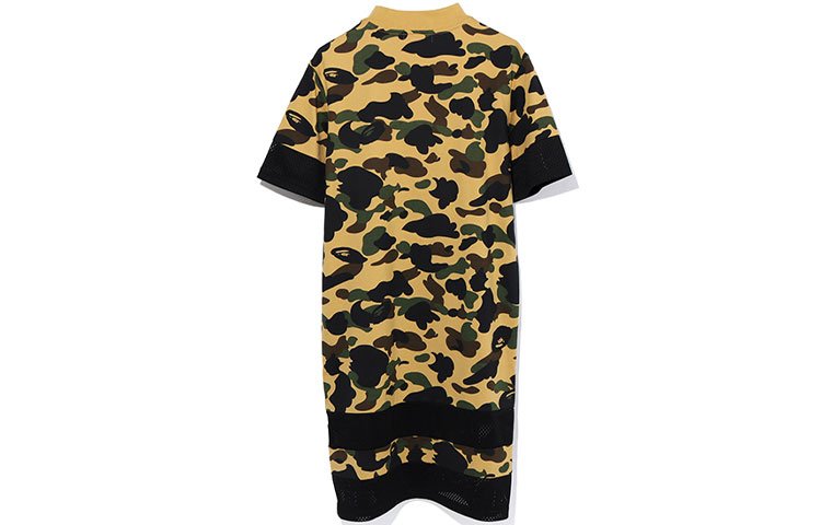 Purchase (W) BAPE 迷彩拼接網布短袖中長洋裝 0ZXDSW135501E