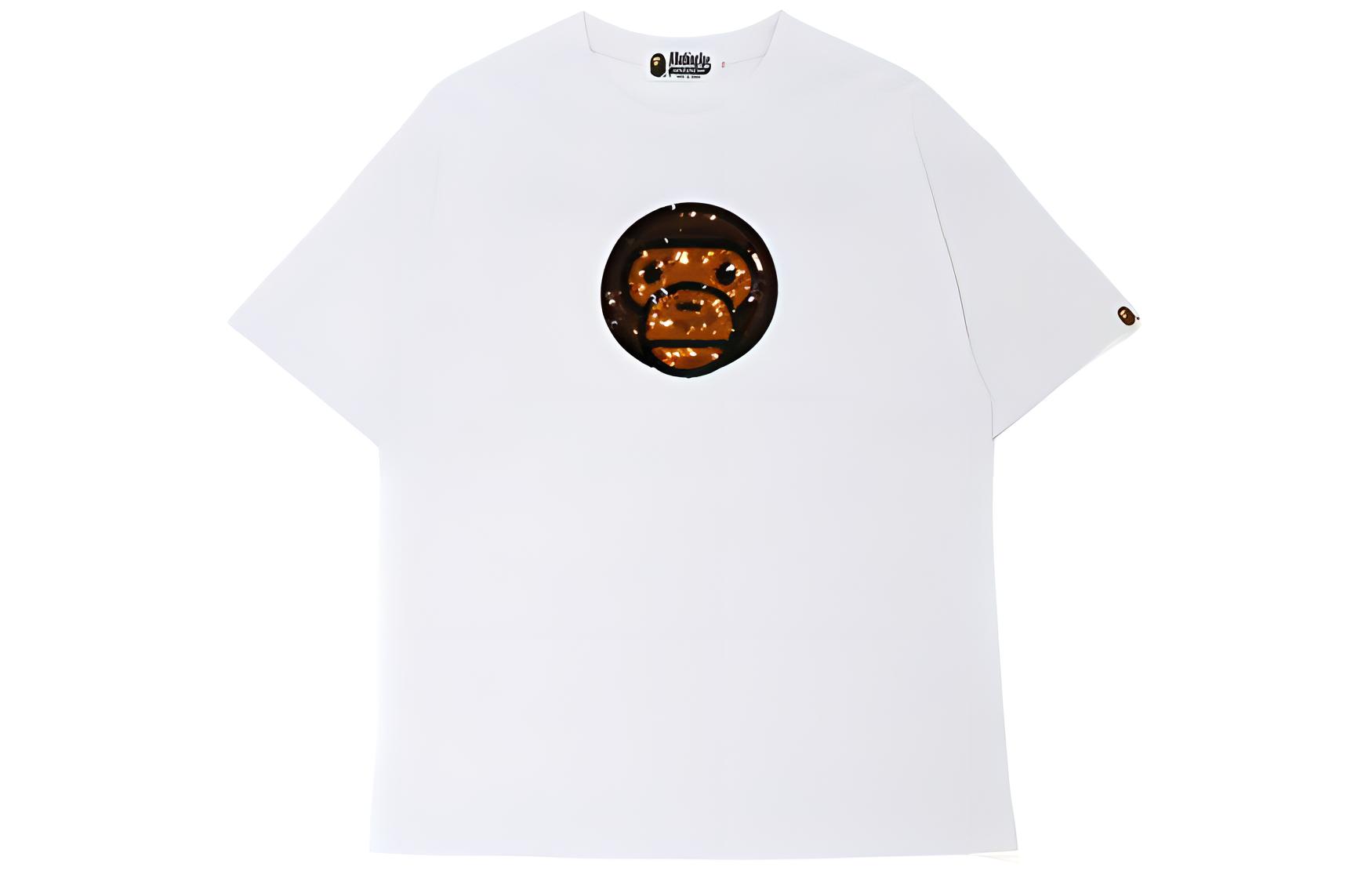 (Women) BAPE  Cartoon Sequin Logo Tee with Back Letter Print. 0ZXTEW209509H