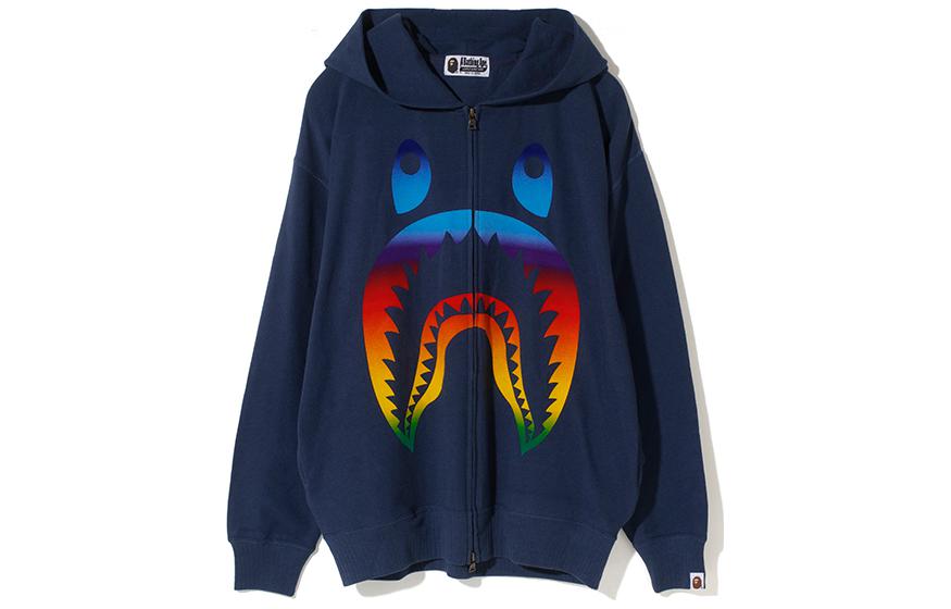 (Women) BAPE  Retro Gradient Shark Print Hoodie Long Sleeve Pullover 0ZXSWW215505E 圖 2