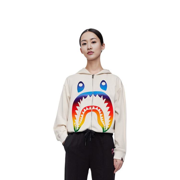 (Women) BAPE  Retro Gradient Shark Print Hoodie Long Sleeve Pullover 0ZXSWW215505E 圖 6