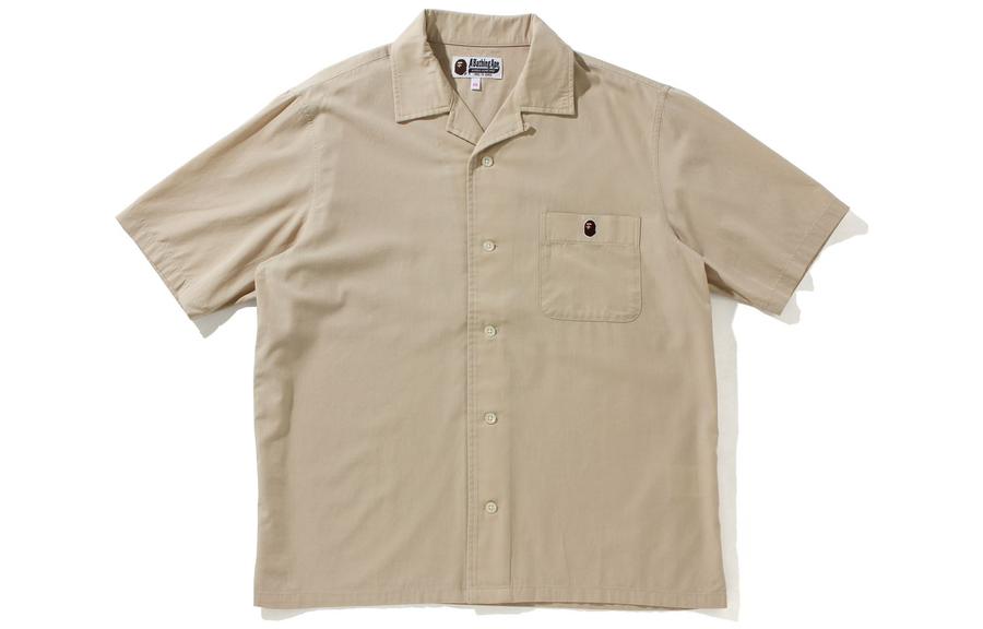 (Women) BAPE  Short-Sleeve Shirt with Ape Embroidery and Pocket Patch. 0ZXSTW231501H