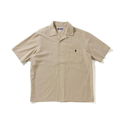 (Women) BAPE Short-Sleeve Shirt with Ape Embroidery and Pocket Patch. 0ZXSTW231501H