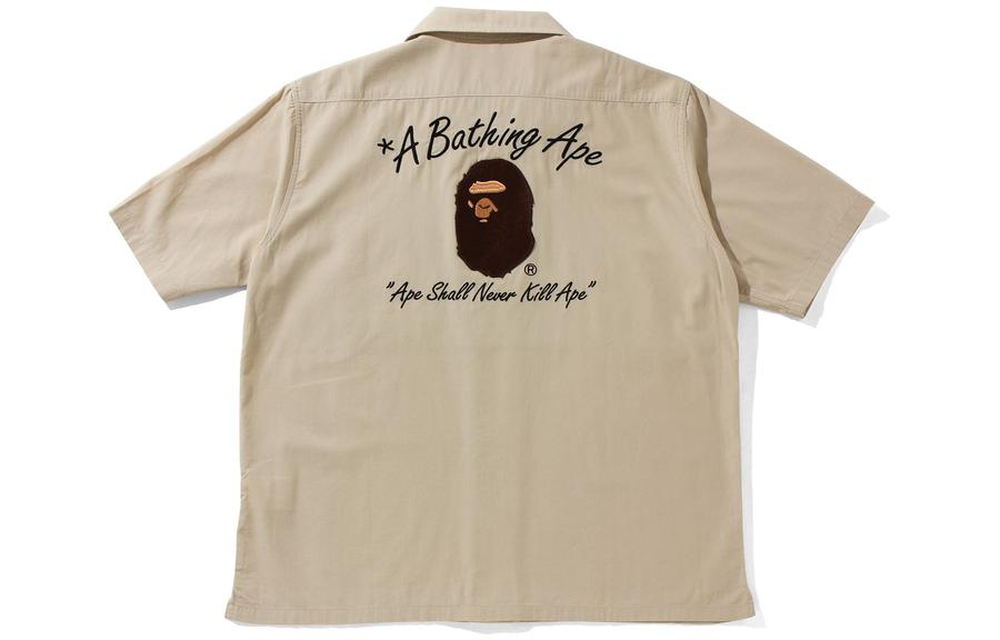 Lookbook (W) BAPE 短袖襯衫 - 猿人刺繡與口袋設計。 0ZXSTW231501H