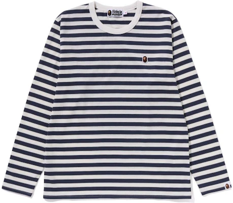 (W) BAPE Jersey de Manga Larga a Rayas Cuello Redondo Casual T-Shirt 1J80-211-003 Order (W) BAPE Jersey de Manga Larga a Rayas Cuello Redondo Casual T-Shirt 1J80-211-003
