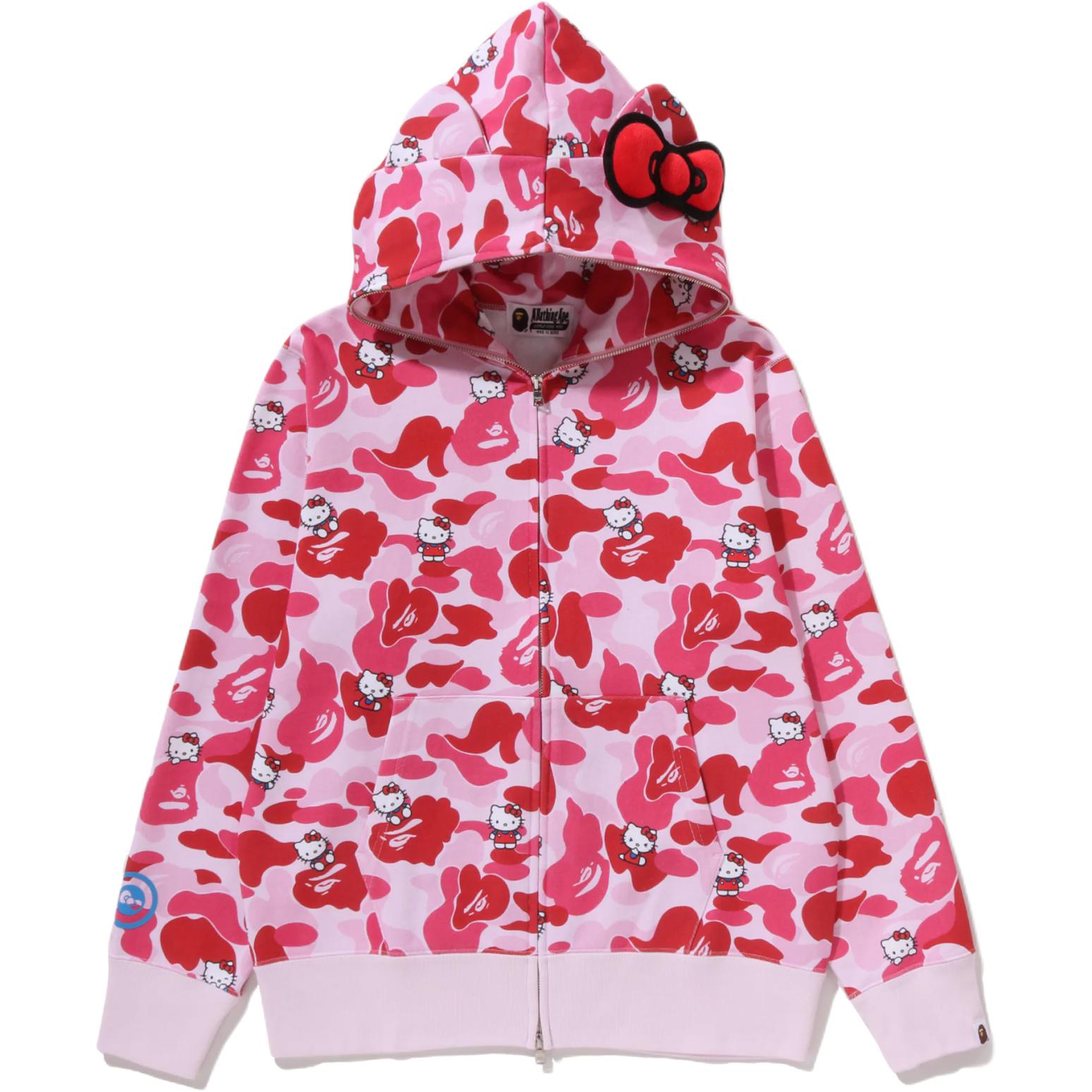 (Women) BAPE A BATHING APE × Sanrio SS26 Camo Detachable Bow Hoodie . 1M23-215-902