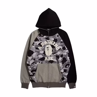 (Women) Bape A BATHING APE Camo Ape Head Zip Hoodie with Letter Print Long Sleeves 1H80-215-501