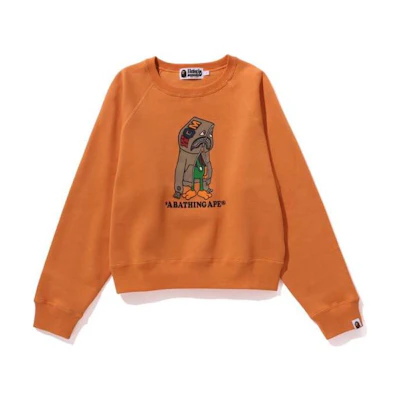 (Women) Bape A BATHING APE Cartoon Monster Letter Print Pullover Sweatshirt. 2J80-213-005