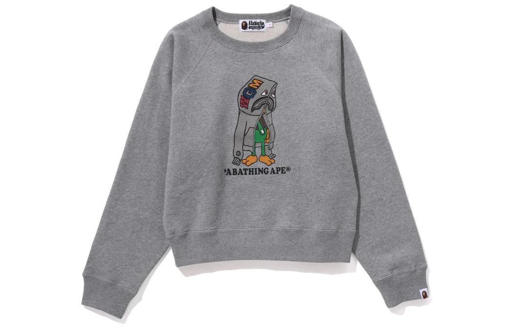 (Women) Bape A BATHING APE  Cartoon Monster Letter Print Pullover Sweatshirt. 2J80-213-005 圖 4
