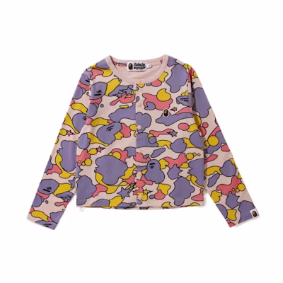 (Women) Bape A BATHING APE Loose Fit Camo Logo Single-Breasted Cardigan Jacket. 0ZXJKW211501H
