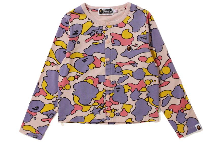 Lookbook (W) 베이프 어 베이씽 에이프 루즈핏 카모 로고 싱글브레스트 가디건 자켓. 0ZXJKW211501H