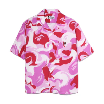 (Women) Bape A BATHING APE Marble Camo Short Sleeve Shirt 1I30-232-001