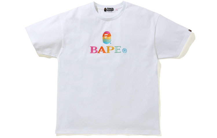 (Women) Bape A BATHING APE  Multicolor Logo Print Fitted Short Sleeve Tee. 1H30-209-504 圖 2