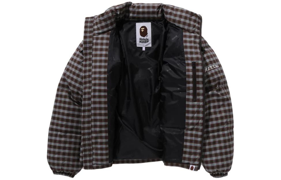 (Women) Bape A BATHING APE  Plaid Zip Pocket Down Jacket Brown. 1J80-244-001 圖 4