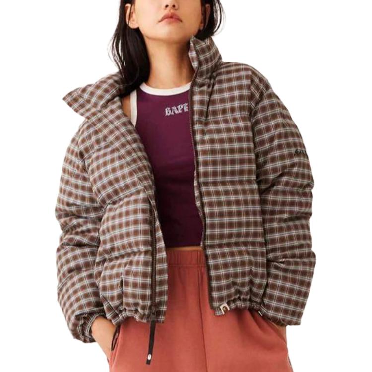 (Women) Bape A BATHING APE  Plaid Zip Pocket Down Jacket Brown. 1J80-244-001 圖 5