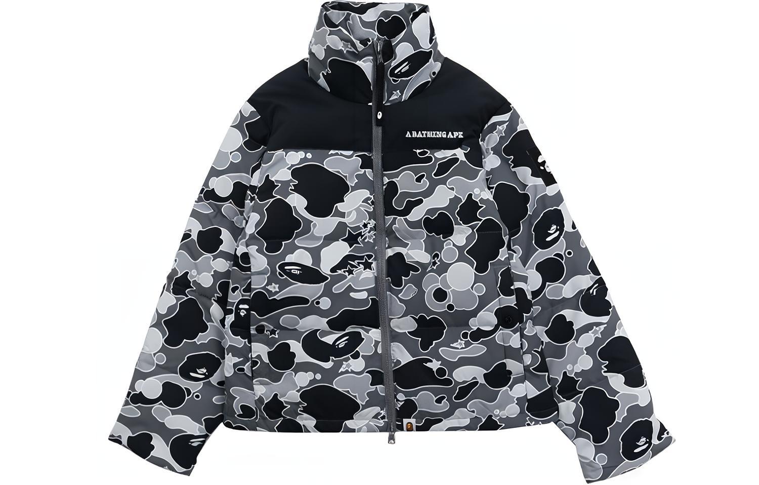 (Women) Bape A BATHING APE Ape Head FW21  Colorblock Down Jacket. 1H80-241-501