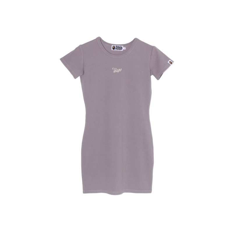 (Women) Bape A BATHING APE FW23  Solid Color Short Sleeve Dress with Embroidered Logo 0ZXDSW235001M