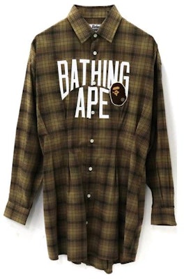(W) Bape A BATHING APE 格紋logo長袖襯衫連衣裙 女裝 0ZXDSW235502H Buy (W) Bape A BATHING APE 格紋logo長袖襯衫連衣裙 女裝 0ZXDSW235502H