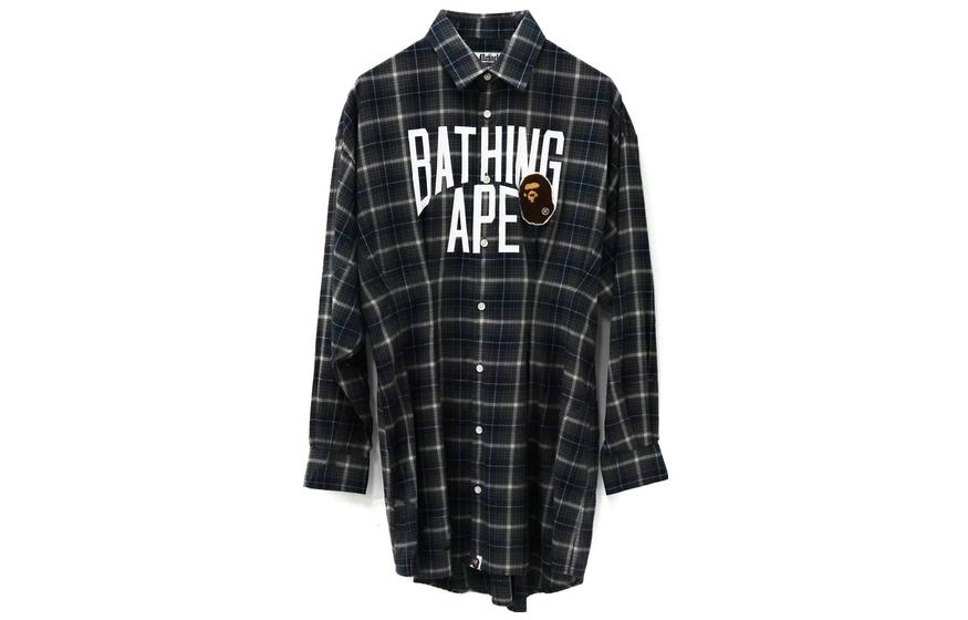 Lookbook (W) Bape A BATHING APE 格紋logo長袖襯衫連衣裙 女裝 0ZXDSW235502H