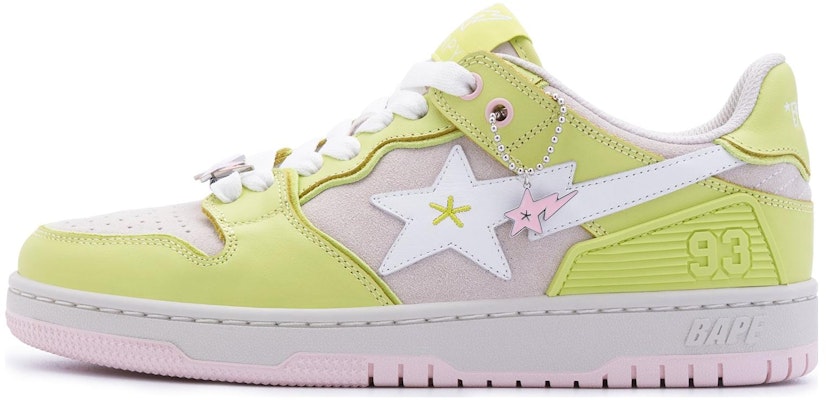 (W) BAPE A BATHING APE Sk8 Sta Kulit Rendah 'Kuning Merah Jambu' BPYSNSN0098XJ Buy (W) BAPE A BATHING APE Sk8 Sta Kulit Rendah 'Kuning Merah Jambu' BPYSNSN0098XJ