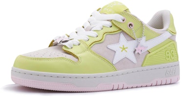 (W) BAPE A BATHING APE Sk8 Sta Kulit Rendah 'Kuning Merah Jambu' BPYSNSN0098XJ Order (W) BAPE A BATHING APE Sk8 Sta Kulit Rendah 'Kuning Merah Jambu' BPYSNSN0098XJ