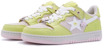 (W) BAPE A BATHING APE Sk8 Sta Kulit Rendah 'Kuning Merah Jambu' BPYSNSN0098XJ Lookbook (W) BAPE A BATHING APE Sk8 Sta Kulit Rendah 'Kuning Merah Jambu' BPYSNSN0098XJ