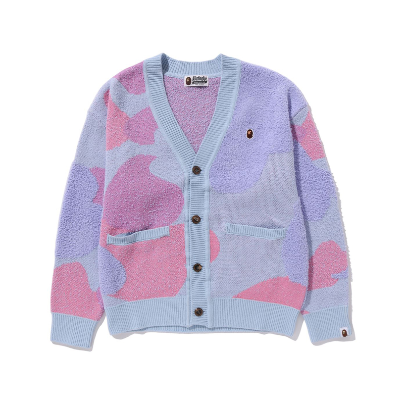 Order (W) 베이프 아 베이딩 에이프 SS24 카모플라쥬 컬러블록 니트 가디건. 0ZXKNW220001M