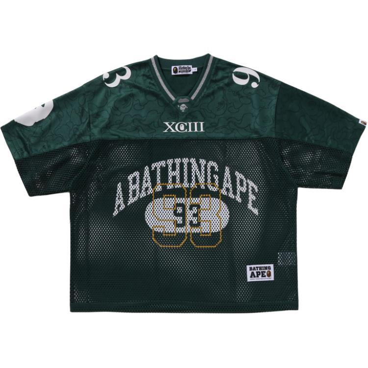 BAPE A BATHING APE SS25 Logo Mesh Short-Sleeve Football Jersey . 0ZXTEM109311O