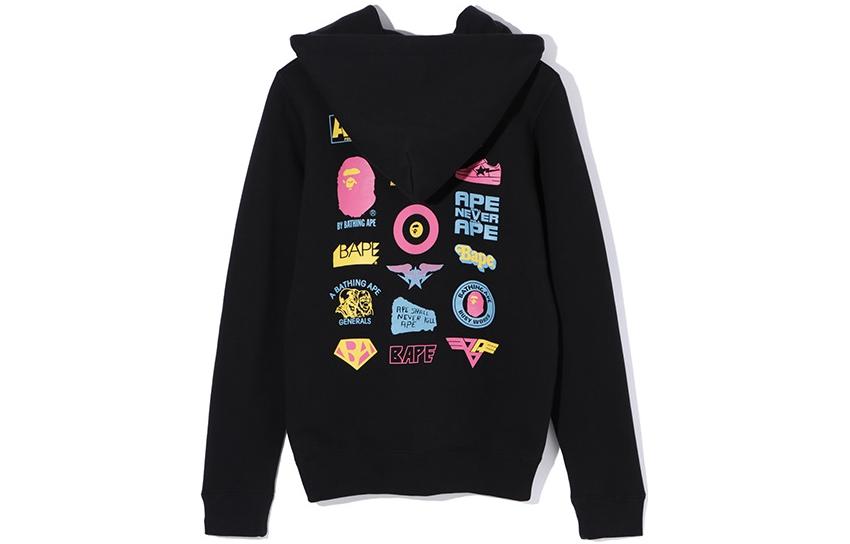 (Women) BAPE Ape Head FW22 Black Hoodie with Fun Back Print Design 0ZXSWW215505D