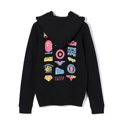 (Women) BAPE Ape Head FW22 Black Hoodie with Fun Back Print Design 0ZXSWW215505D