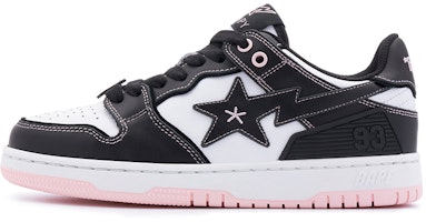 (Women) BAPE BAPY x A BATHING APE SK8 Low 'Leather Lace-Up Round-Toe Black White Pink' BPYSNSN0096XJ (Women) BAPE BAPY x A BATHING APE SK8 Low 'Leather Lace-Up Round-Toe Black White Pink' BPYSNSN0096XJ