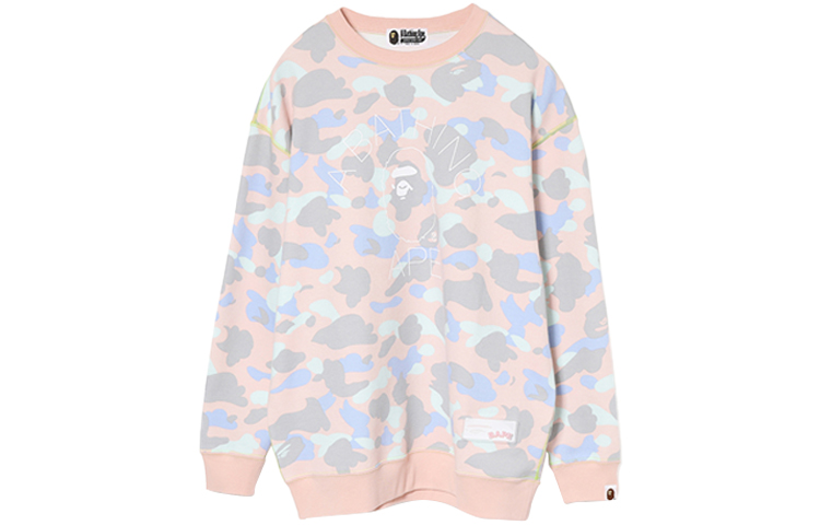 (Women) BAPE Camo Pullover Sweatshirt with Ape Head Logo and Letter Print 0ZXSWW213508C
