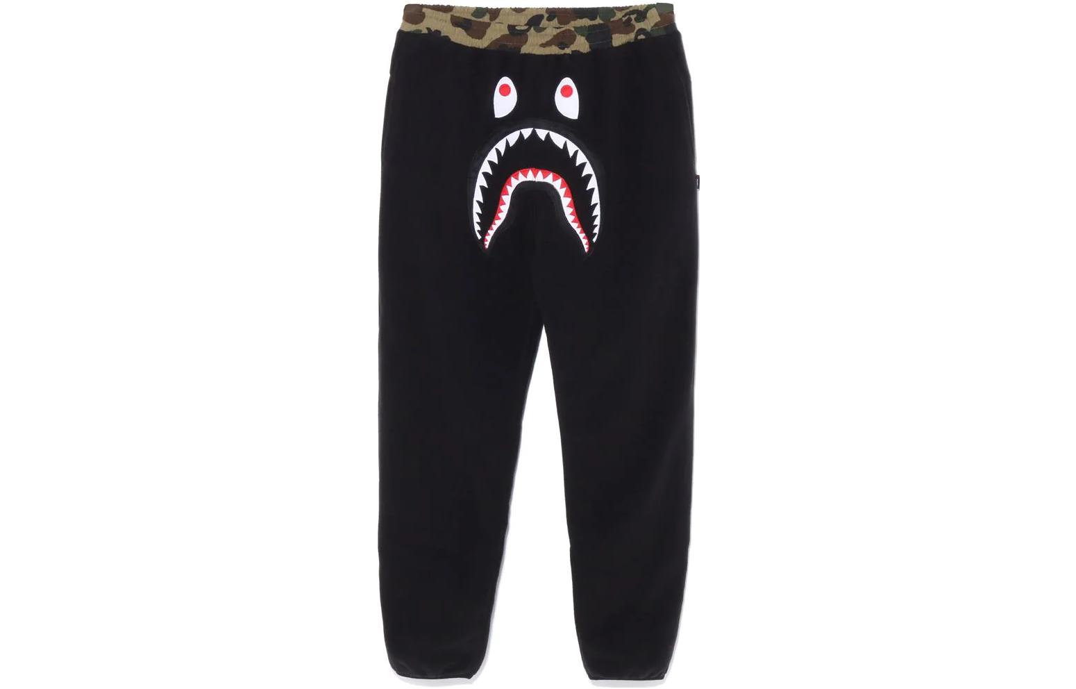 (Women) BAPE FW22 1st Camo Shark Polartec Pants Black  Casual Joggers. 1H80-252-507