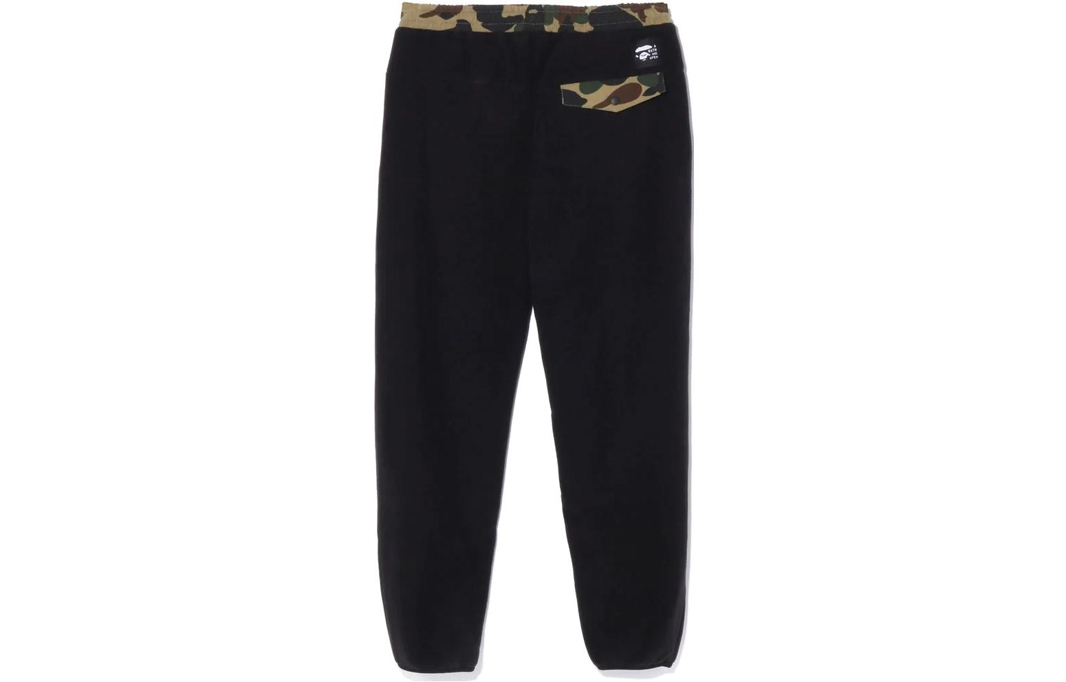 Lookbook (W) Celana Jogger Santai BAPE FW22 1st Camo Shark Polartec Hitam. 1H80-252-507