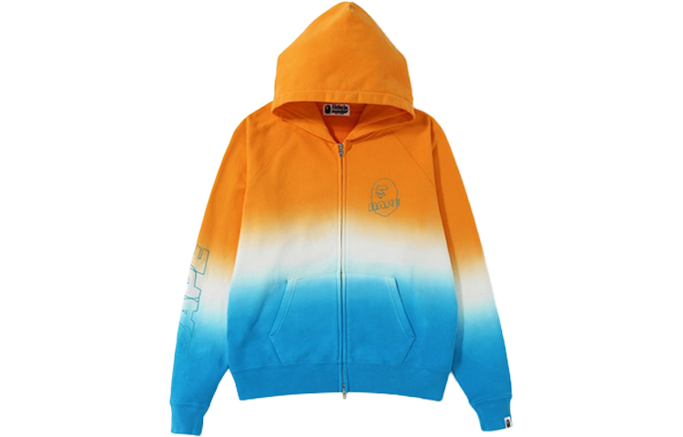 (Women) BAPE Gradient Letter Embroidery Zip-Up Hoodie Jacket Women 0ZXSWW215512C