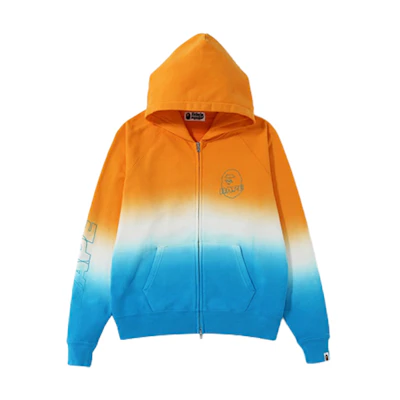 (Women) BAPE Gradient Letter Embroidery Zip-Up Hoodie Jacket Women 0ZXSWW215512C