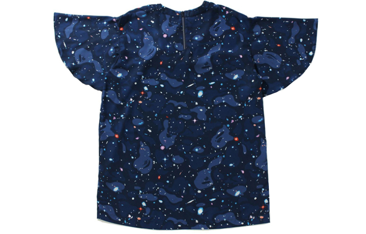 (Women) BAPE Logo Starry Pattern Lace Trim  T-Shirt Navy Blue. 0ZXTEW235507H 圖 3