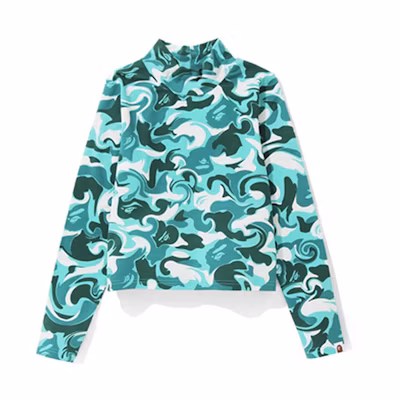 (Women) BAPE Marble Camo Turtle Neck Long Sleeve Tee 1I30-211-001