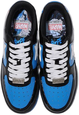 (W) BAPE MARVEL x A BATHING APE STA Low 'Venom Negro Azul Blanco' 1I73-291-915 Details for (W) BAPE MARVEL x A BATHING APE STA Low 'Venom Negro Azul Blanco' 1I73-291-915