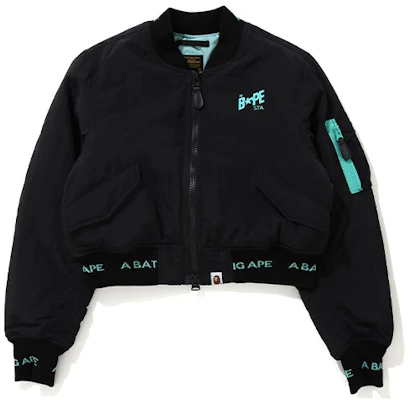 (W) BAPE レタープリント入りショートジャケット 1G80-240-508 Buy (W) BAPE レタープリント入りショートジャケット 1G80-240-508
