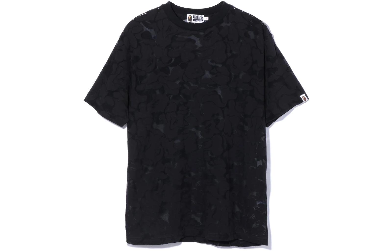 Lookbook (W) BAPE迷彩短袖黑色蕾絲圓領兩件式T恤。 1I30-235-002