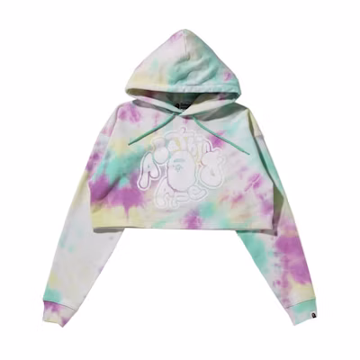 (Women) BAPE SS23 Logo Tie-Dye Pullover Hoodie with Long Sleeves Multicolor. 1I30-214-002