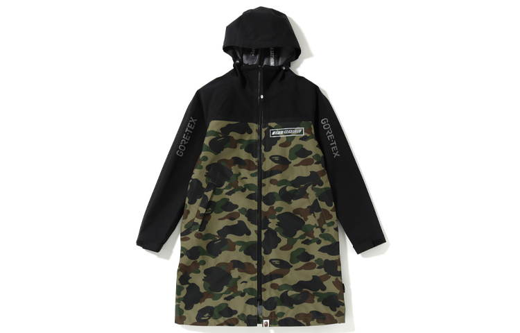 (Women) BAPE GORE-TEX Reflective Letter Camo Long Hooded Jacket () 0ZXJKW241501C