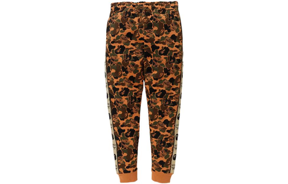 (Women) BAPE x MCM  Camo High-Waist Straight-Leg Pants Red Brown. OZXPTW252902D